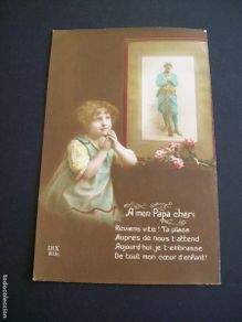 Postais: NIÑA CON RETRATO DE SU PADRE MILITAR POSTAL